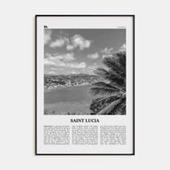 Saint Lucia Travel B&W Poster