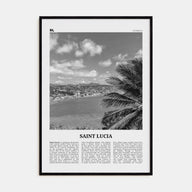 Saint Lucia Travel B&W Poster