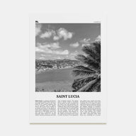 Saint Lucia Travel B&W Poster