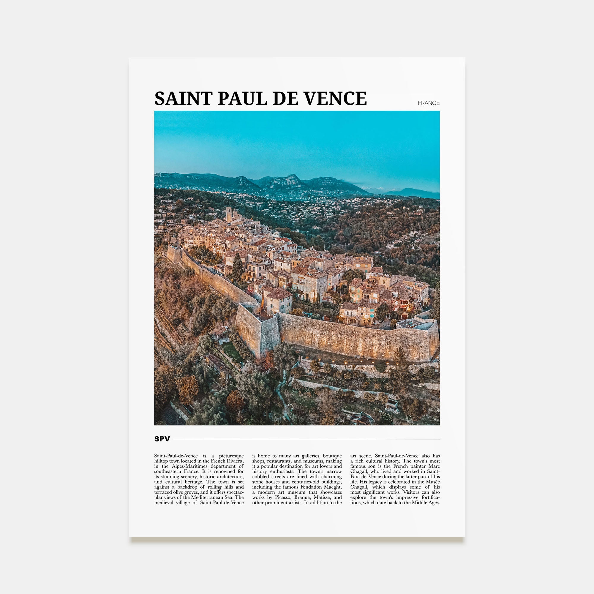 Saint-Paul-de-Vence Travel Color Poster