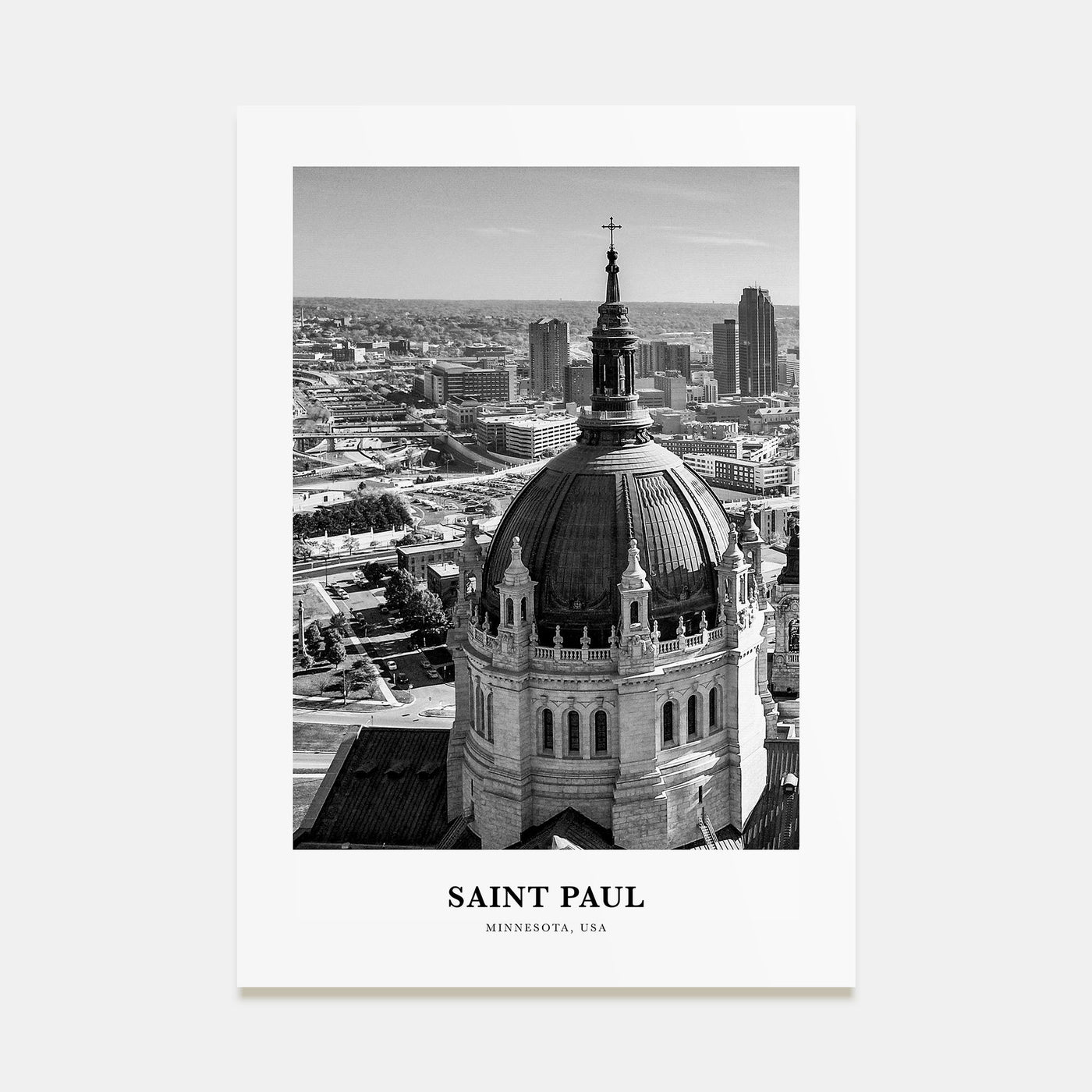Saint Paul Portrait B&W Poster