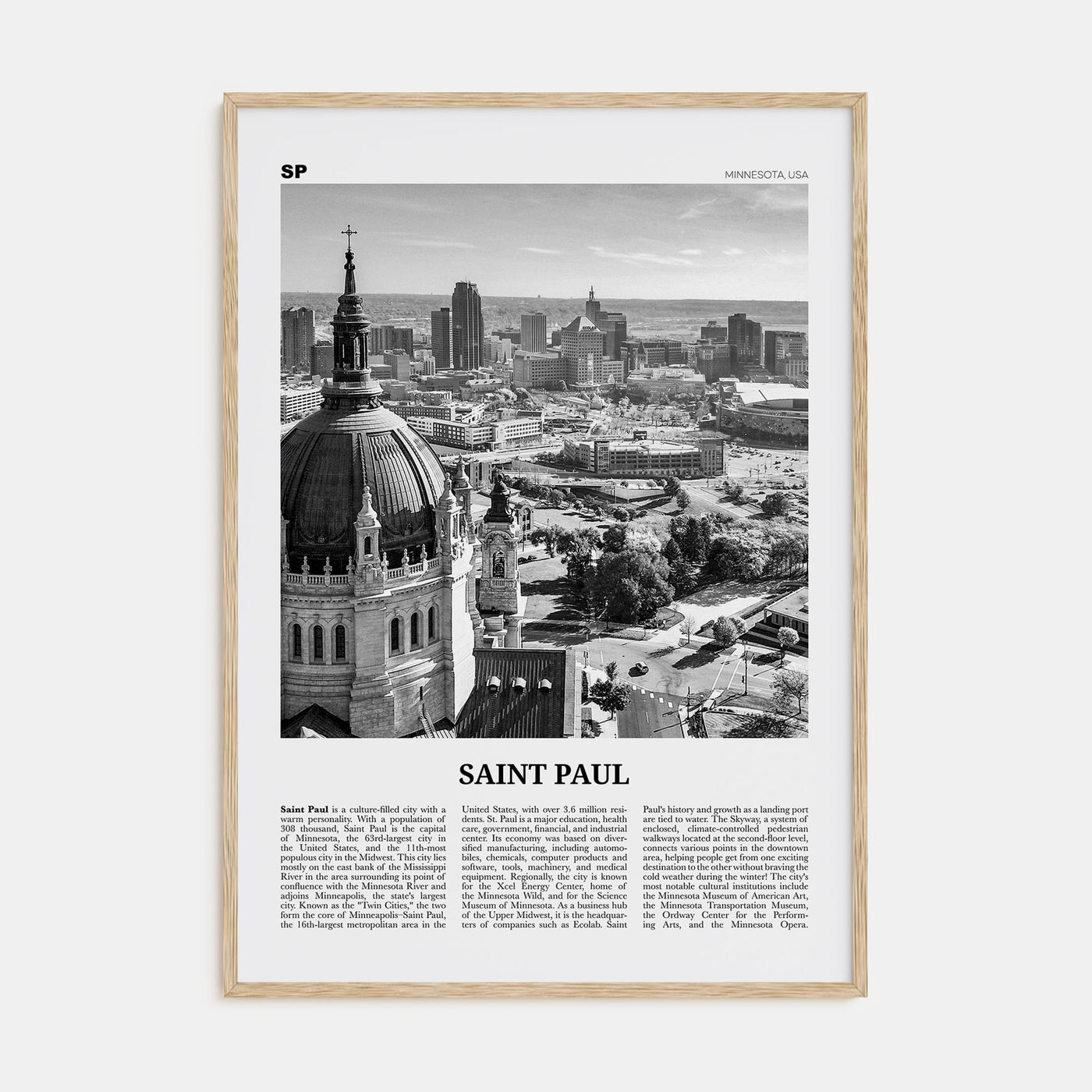 Saint Paul Travel B&W Poster