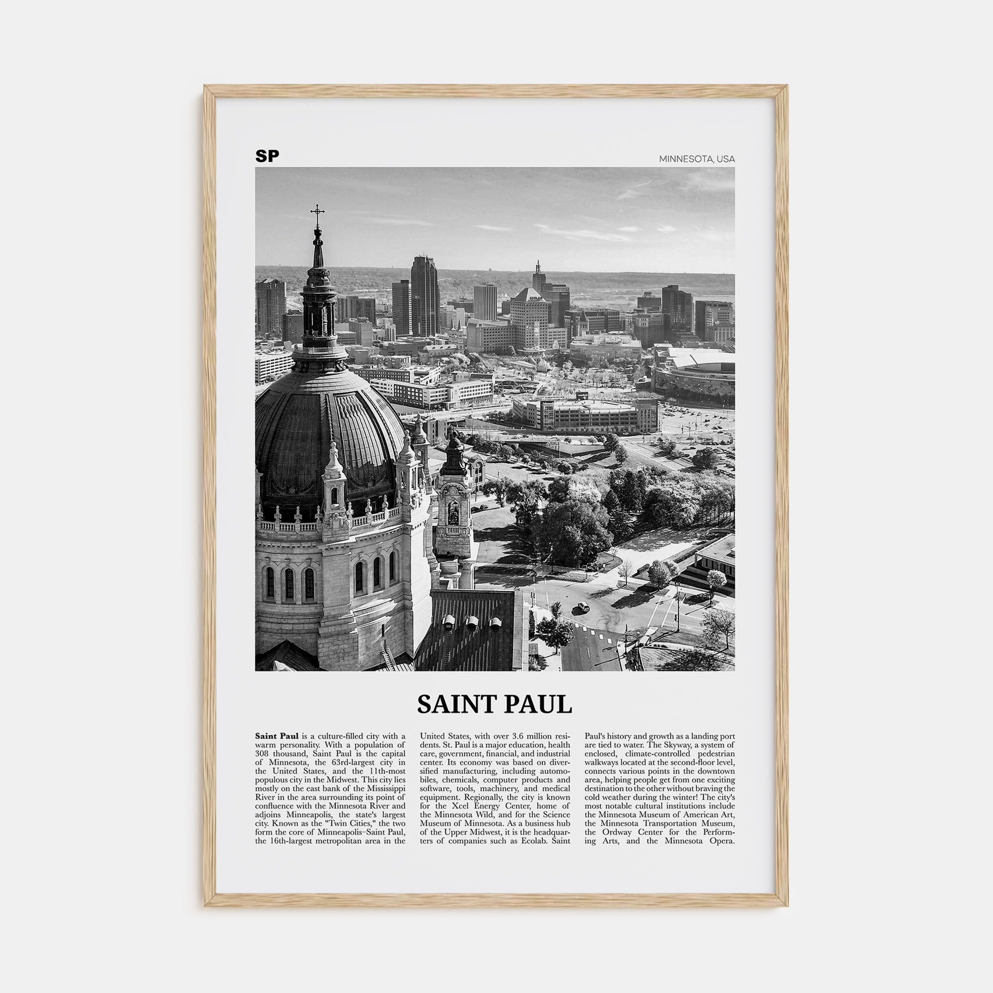 Saint Paul Travel B&W Poster