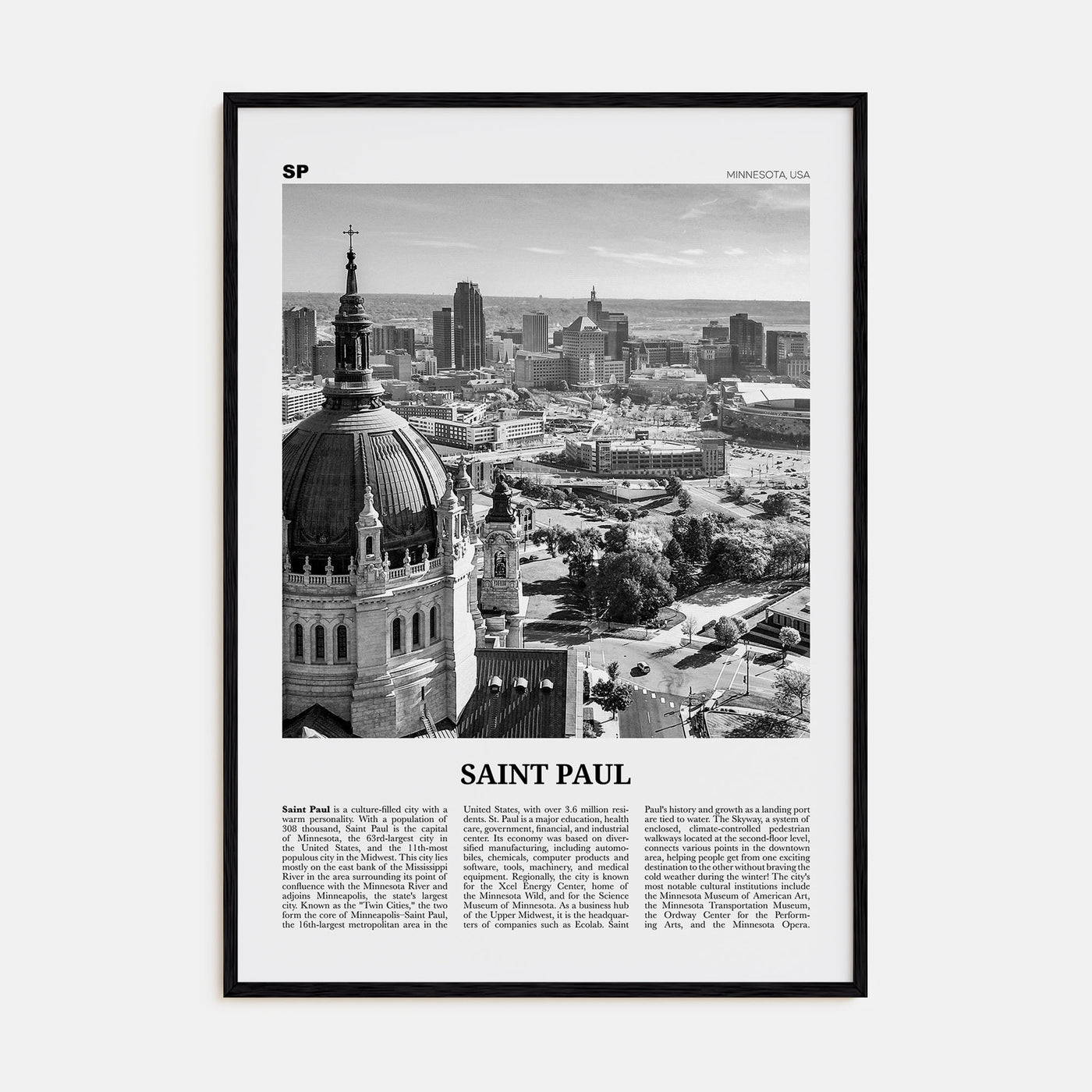 Saint Paul Travel B&W Poster