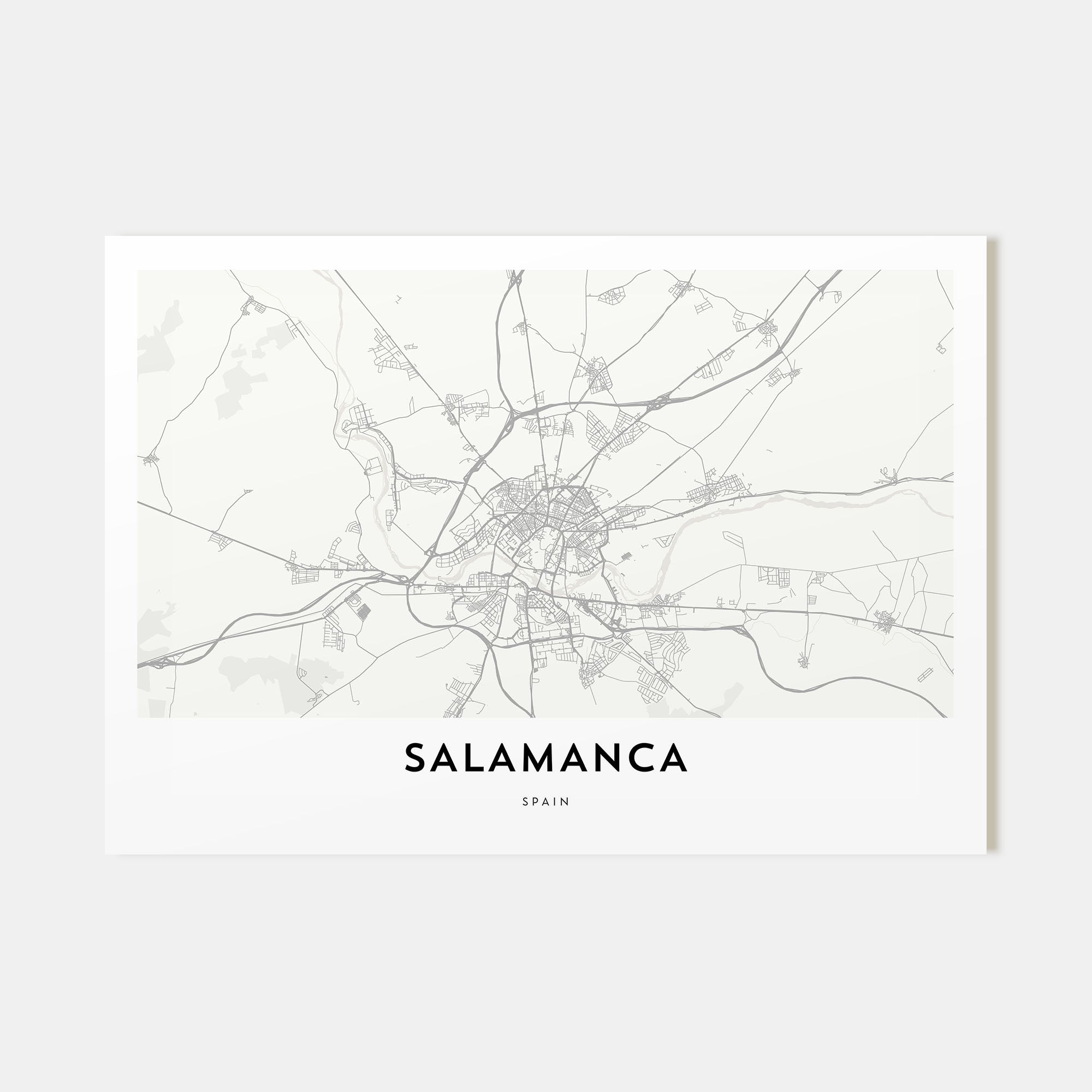 Salamanca Map Landscape Poster