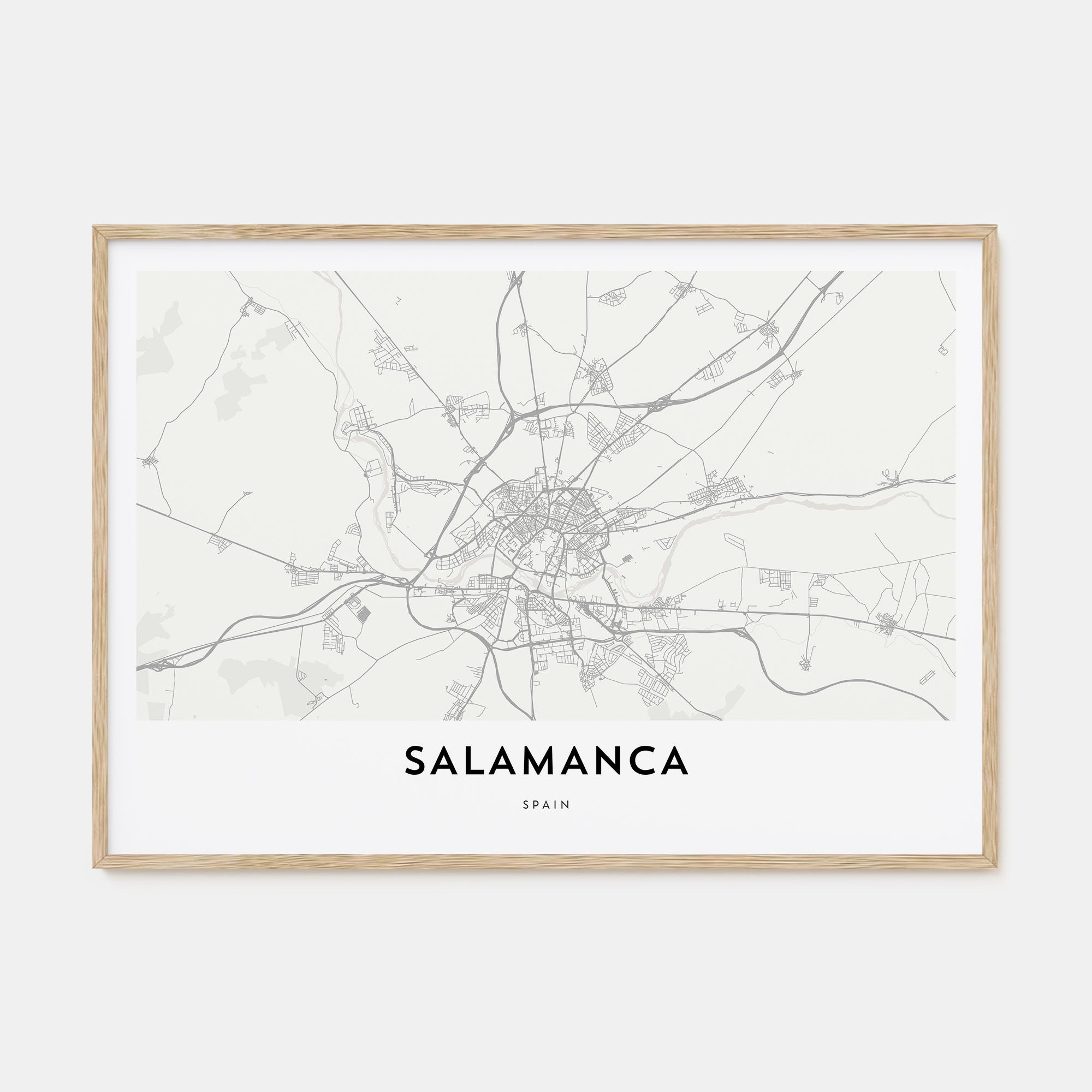 Salamanca Map Landscape Poster