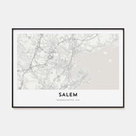 Salem, Massachusetts Map Landscape Poster