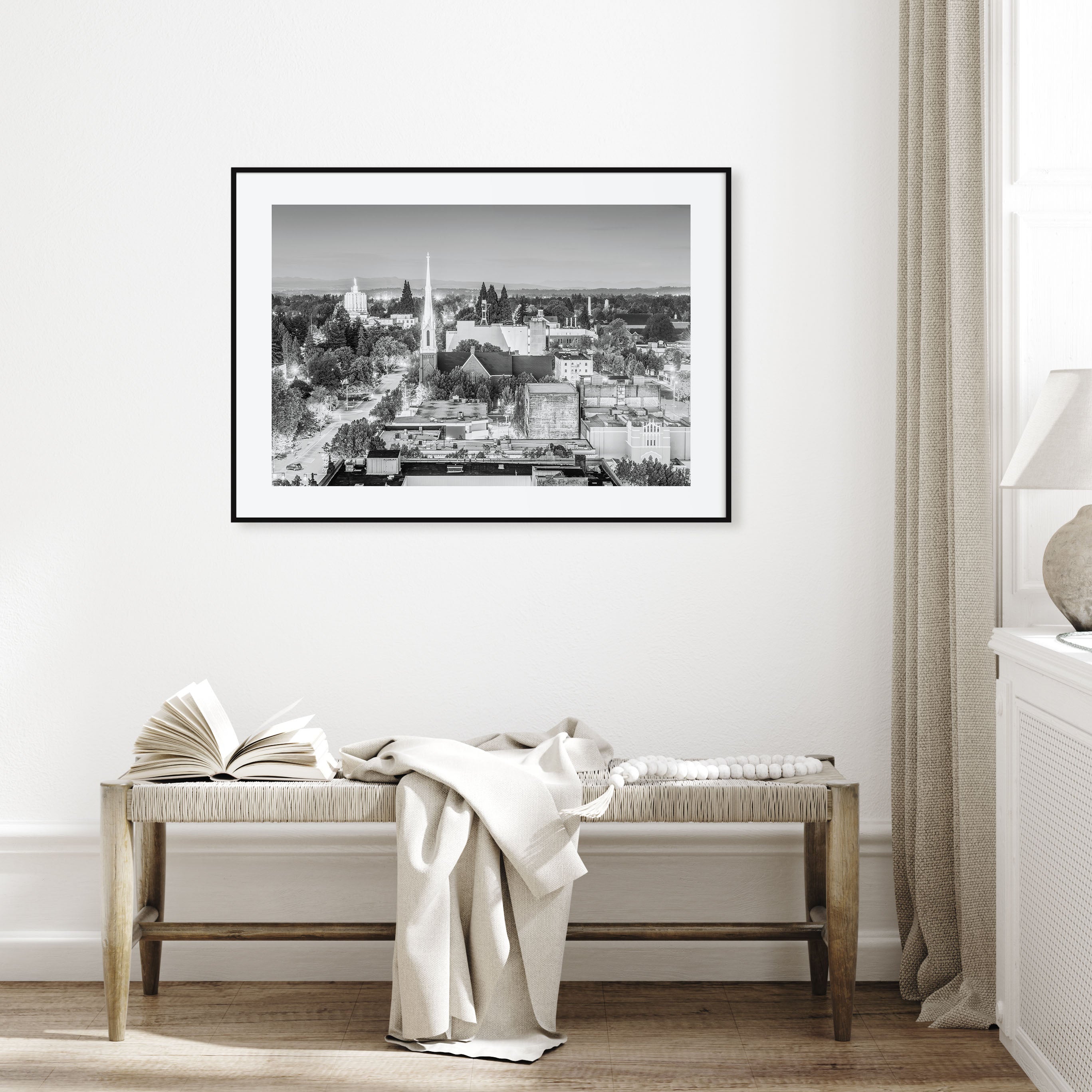 Salem, Oregon Landscape B&W Poster