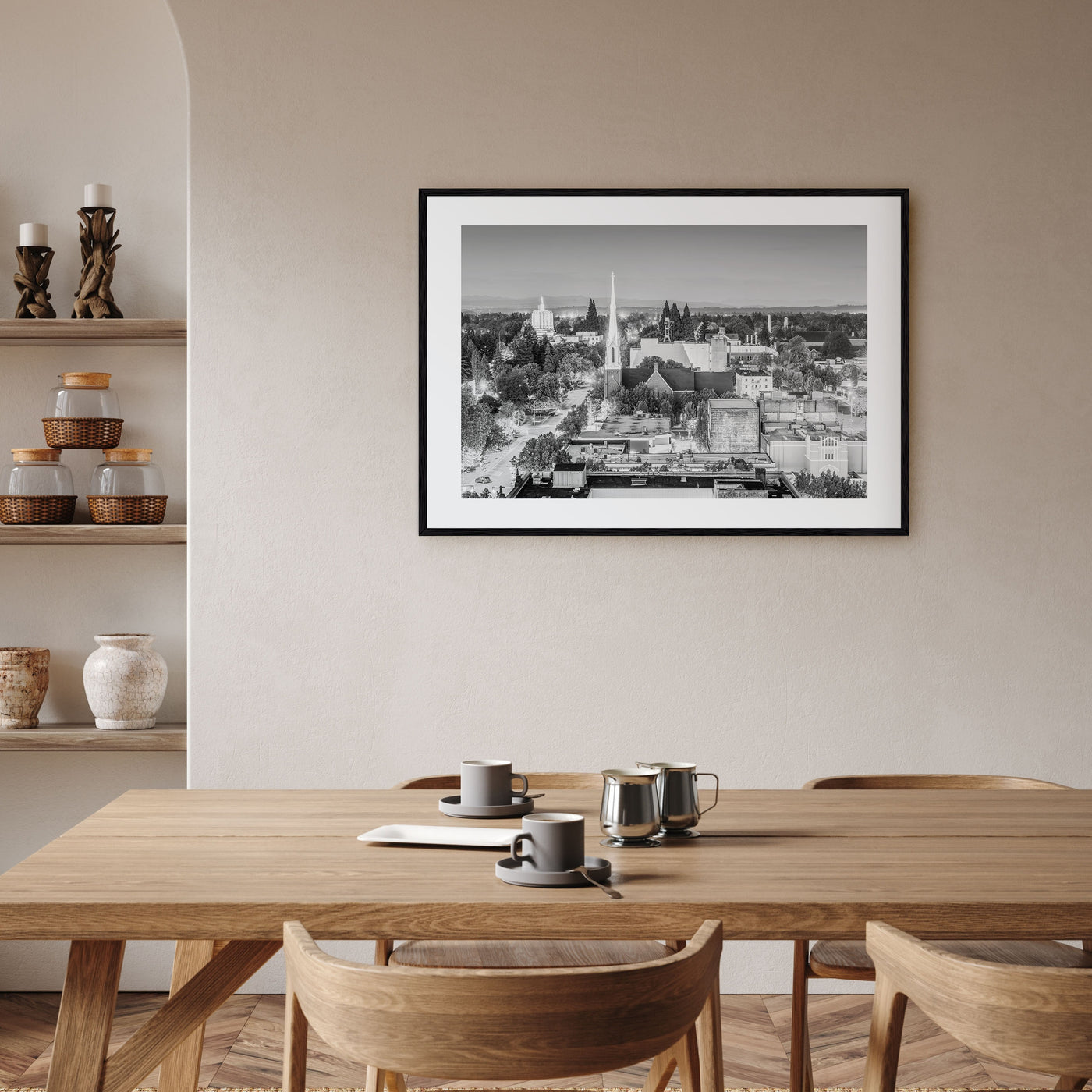 Salem, Oregon Landscape B&W Poster