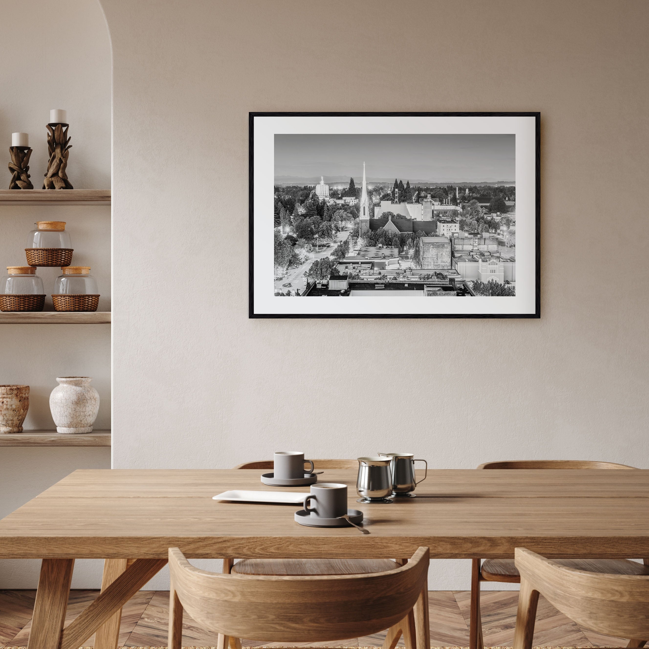 Salem, Oregon Landscape B&W Poster