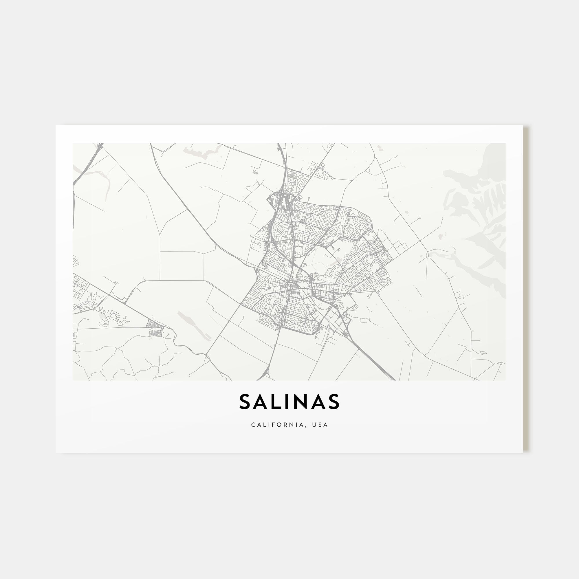 Salinas Map Landscape Poster