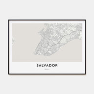 Salvador Map Landscape Poster