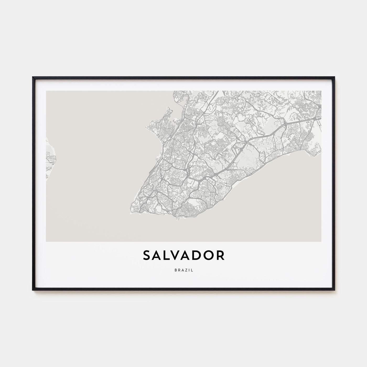 Salvador Map Landscape Poster