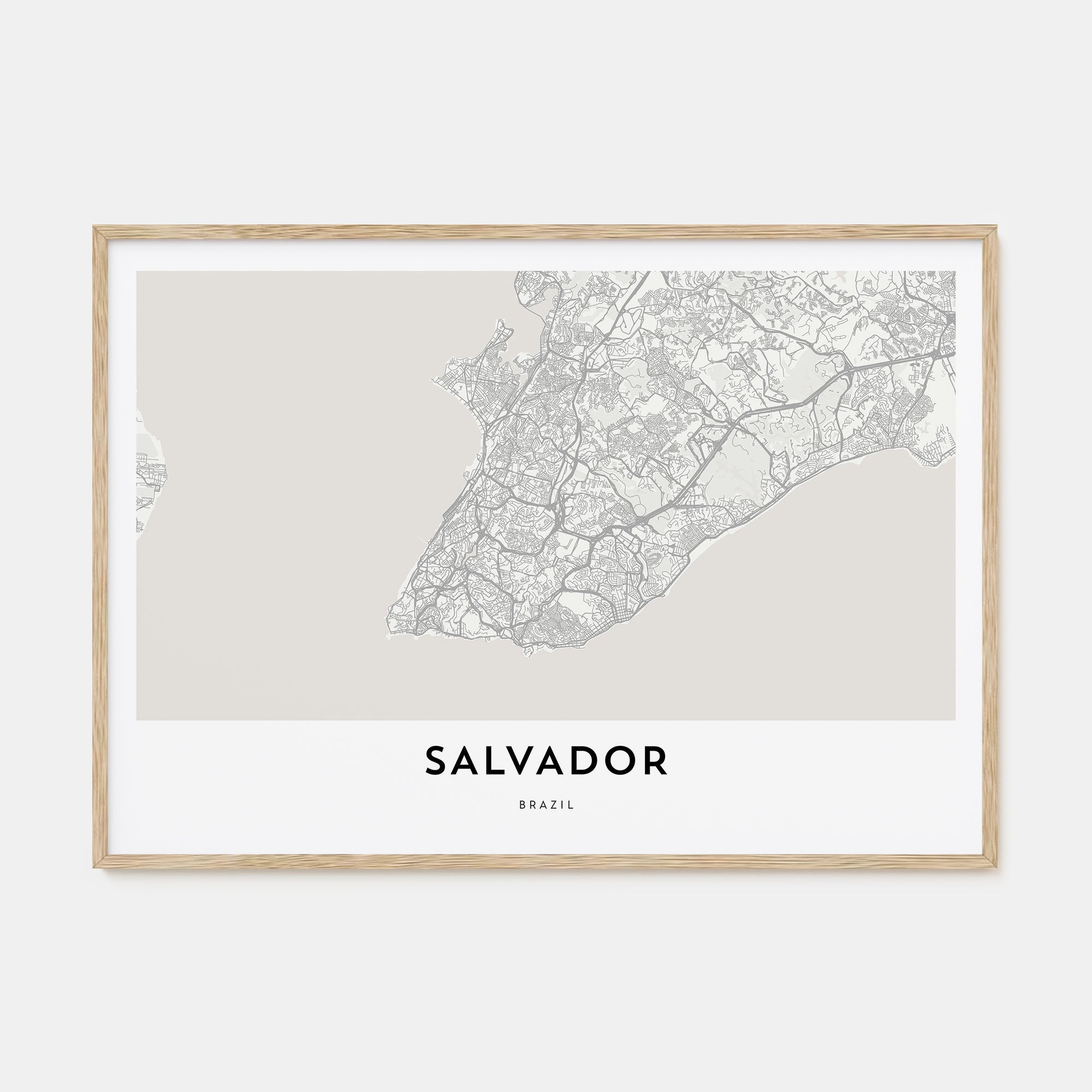 Salvador Map Landscape Poster