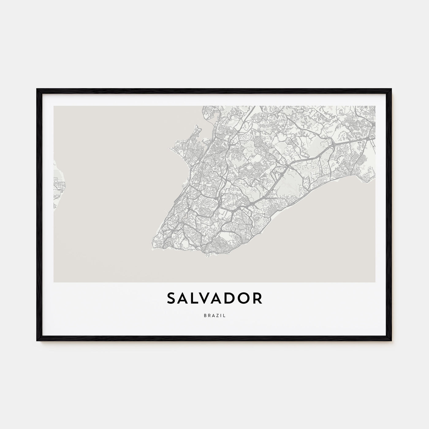 Salvador Map Landscape Poster