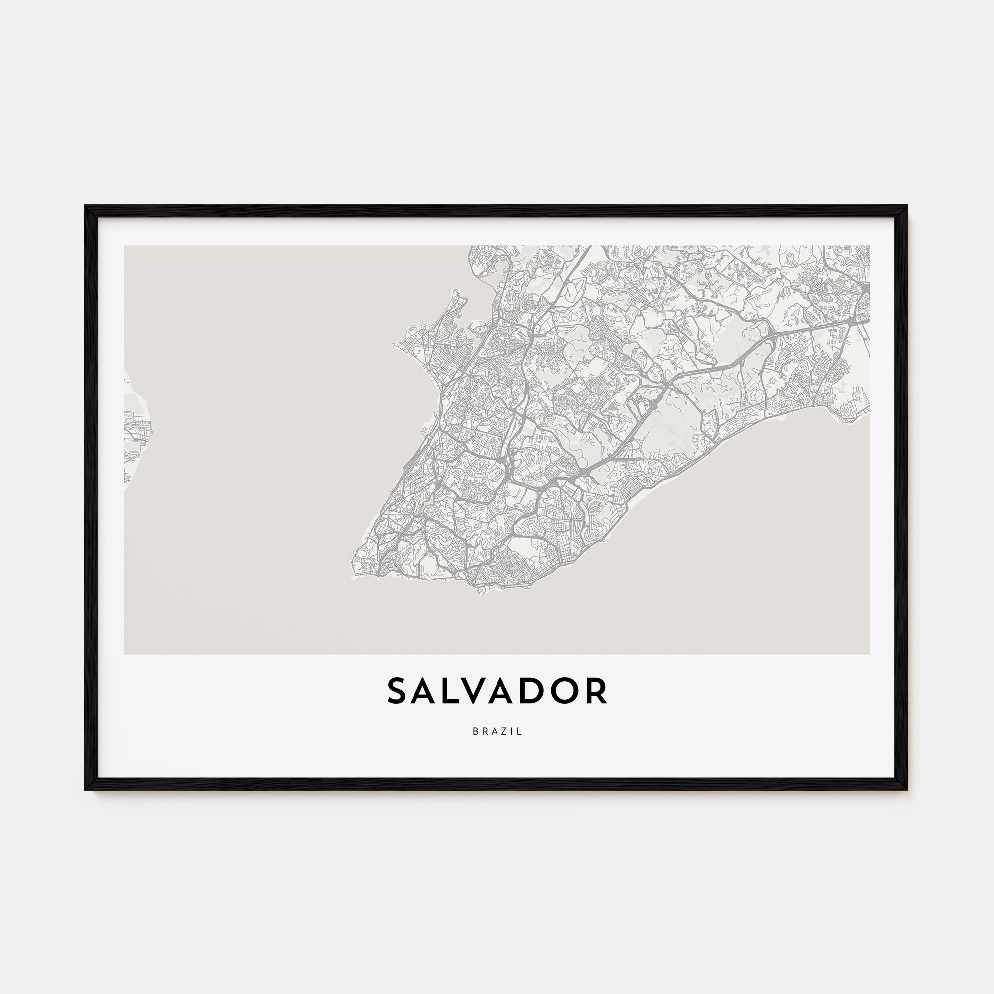 Salvador Map Landscape Poster