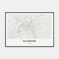 Salzburg Map Landscape Poster