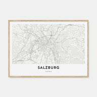 Salzburg Map Landscape Poster