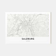 Salzburg Map Landscape Poster