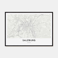 Salzburg Map Landscape Poster