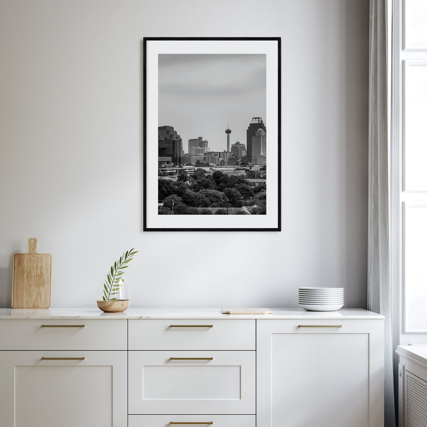 San Antonio Photo B&W Poster