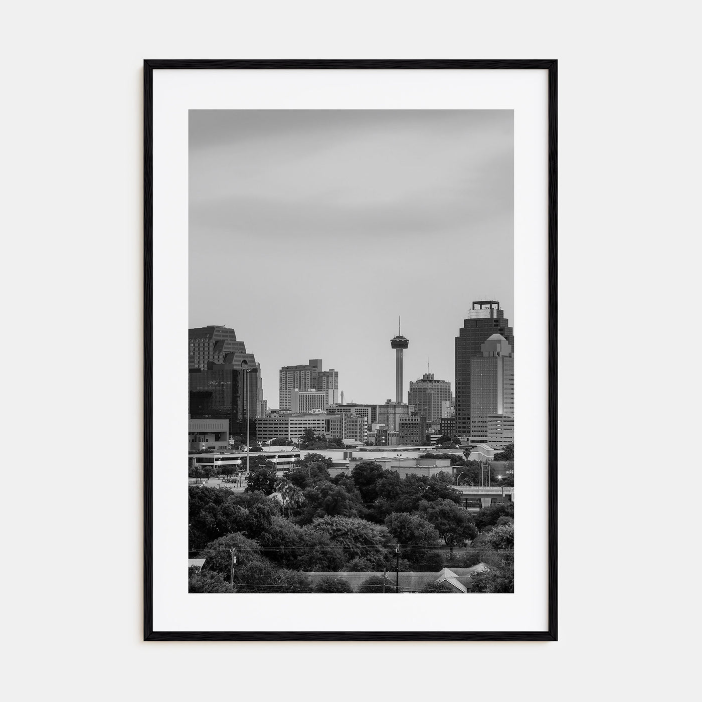 San Antonio Photo B&W Poster