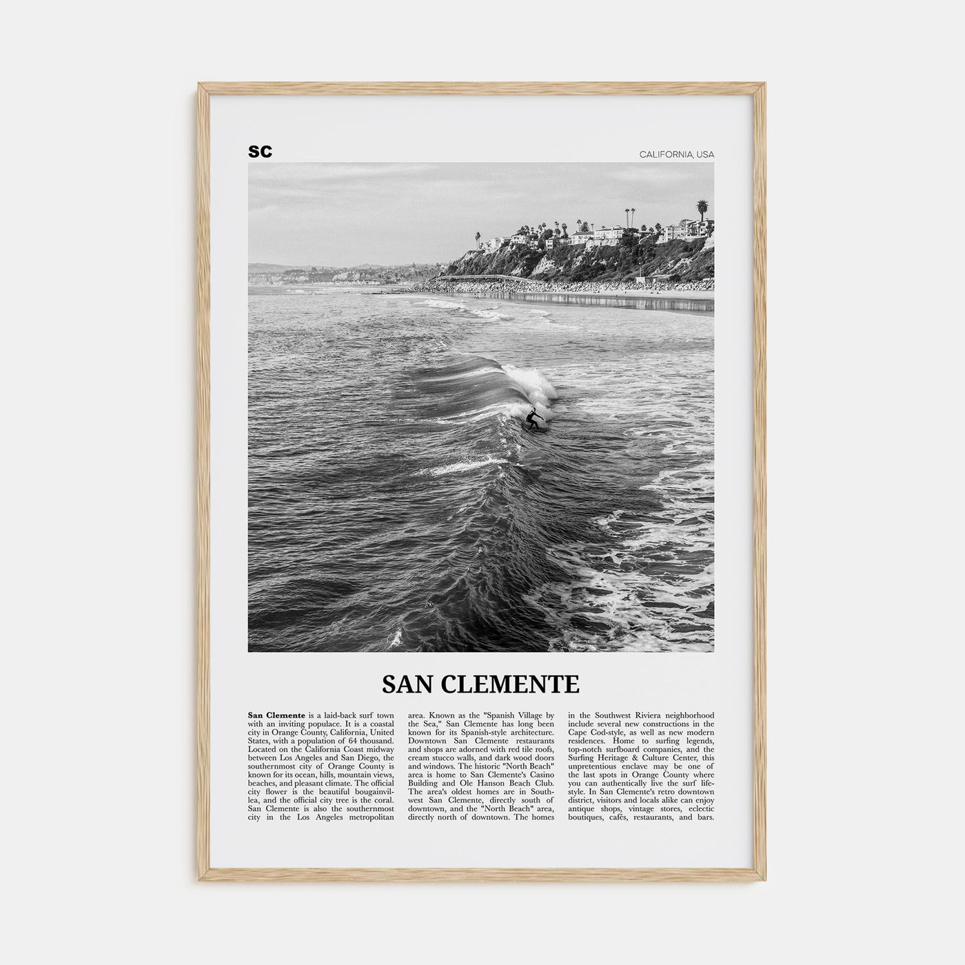 San Clemente Travel B&W No 2 Poster