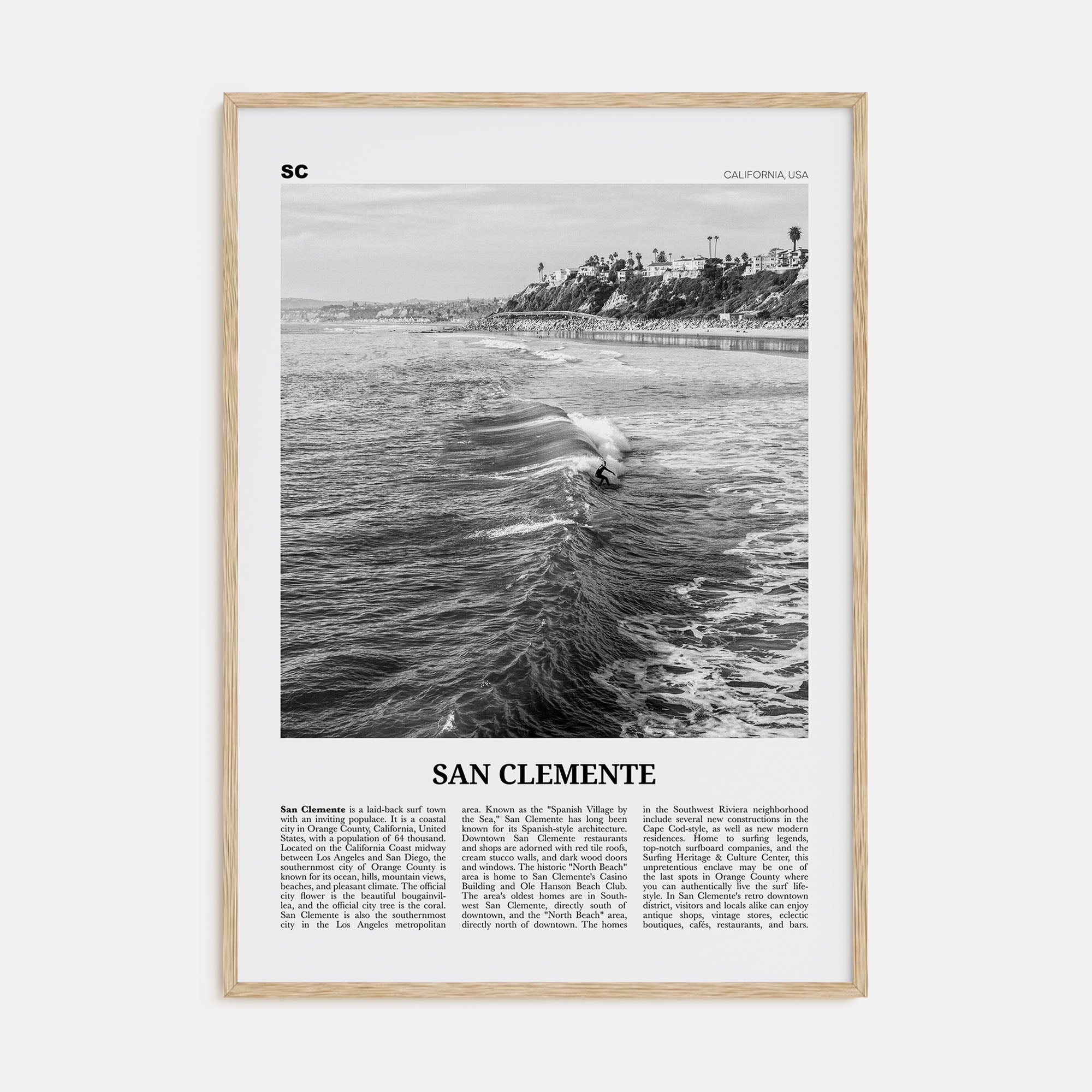 San Clemente Travel B&W No 2 Poster