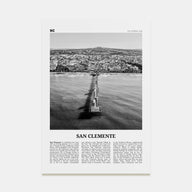 San Clemente Travel B&W No 3 Poster