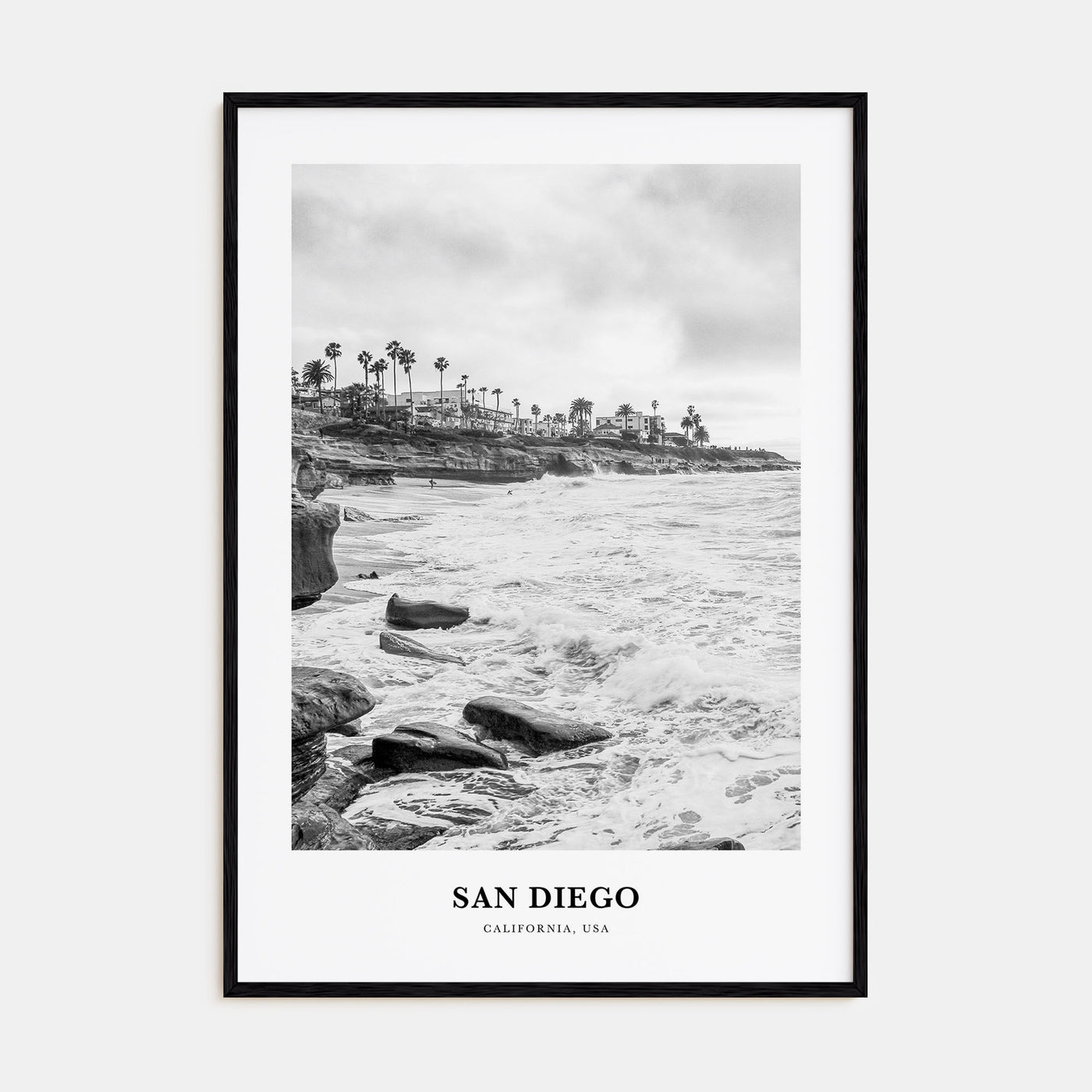 San Diego Portrait B&W No 8 Poster