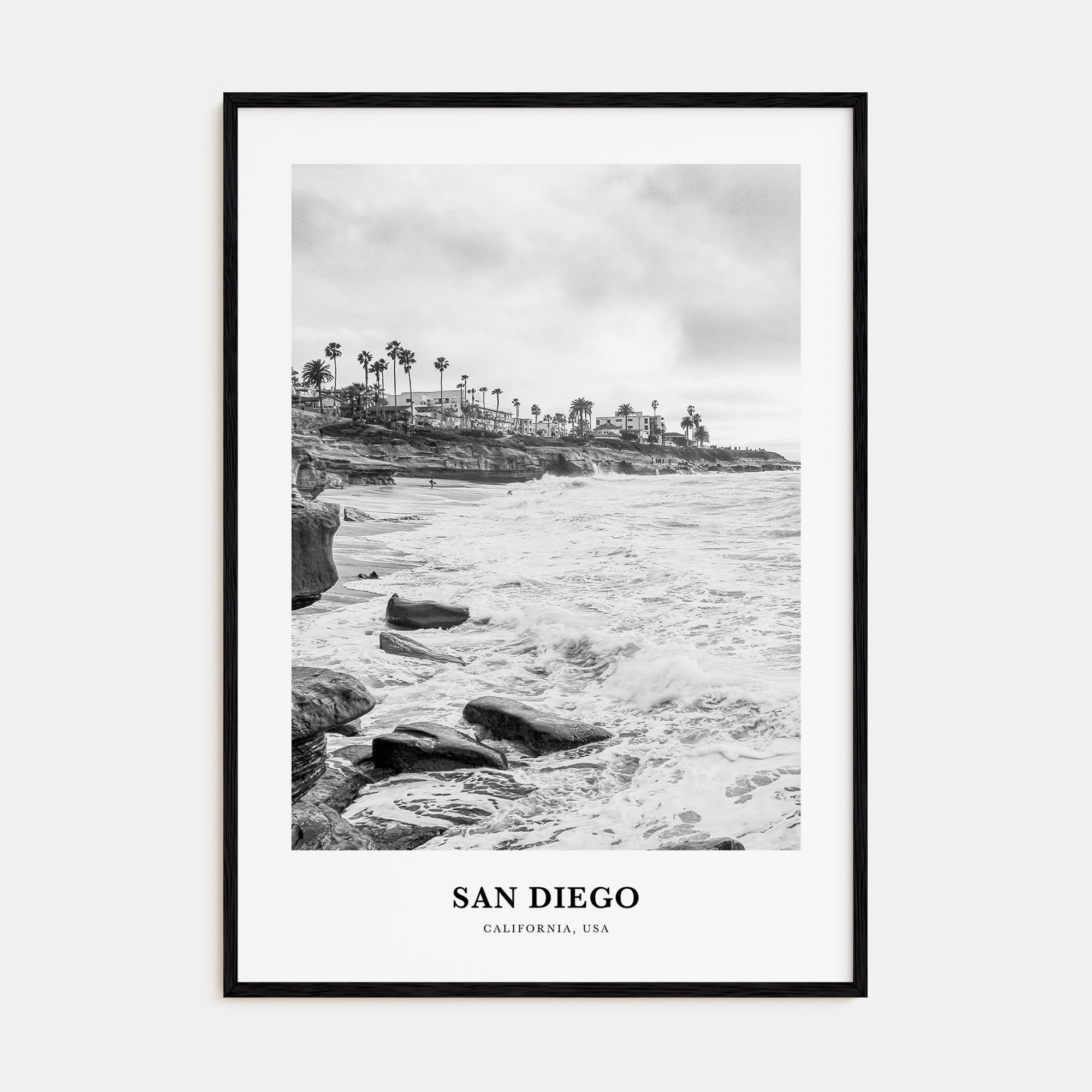 San Diego Portrait B&W No 8 Poster