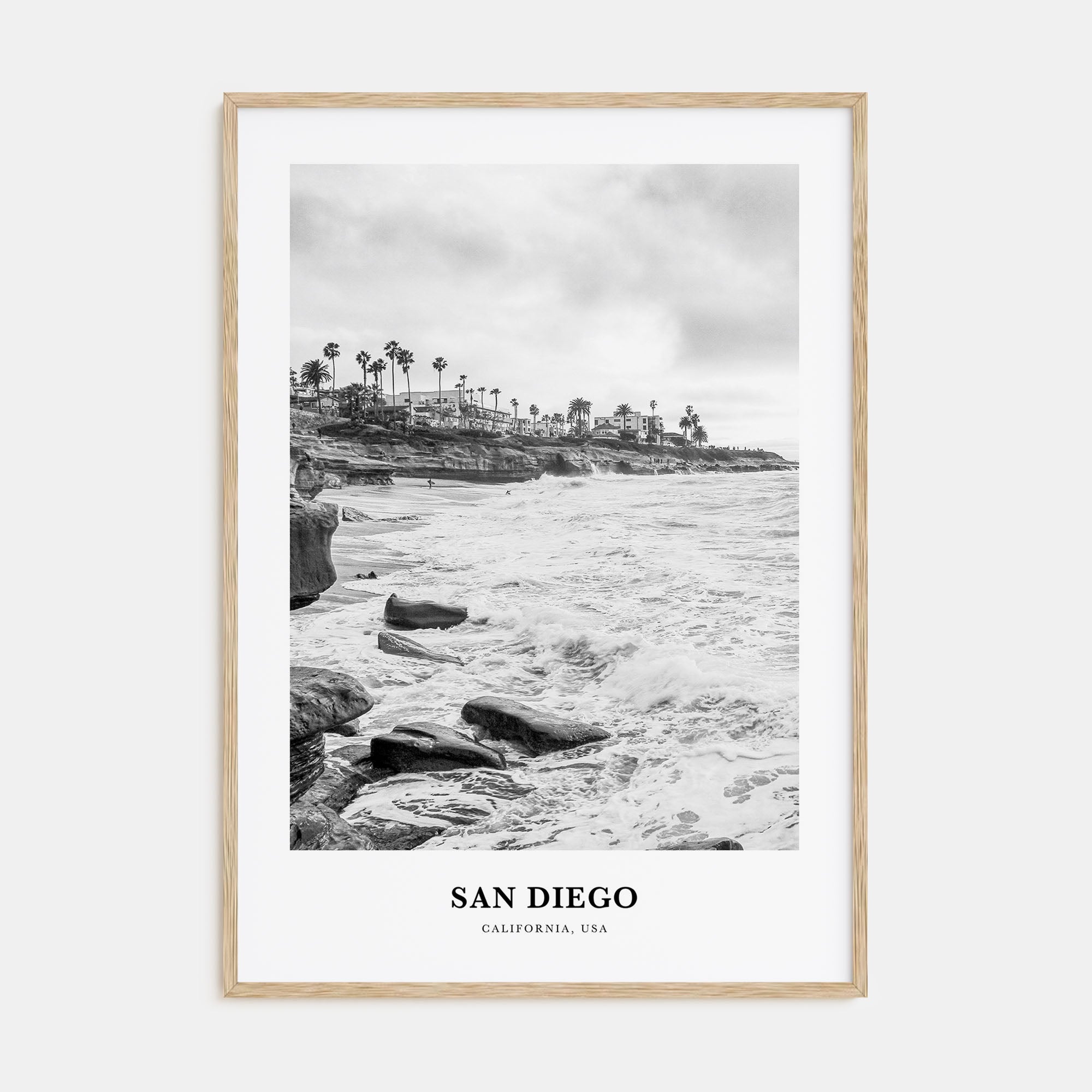 San Diego Portrait B&W No 8 Poster
