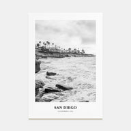 San Diego Portrait B&W No 8 Poster