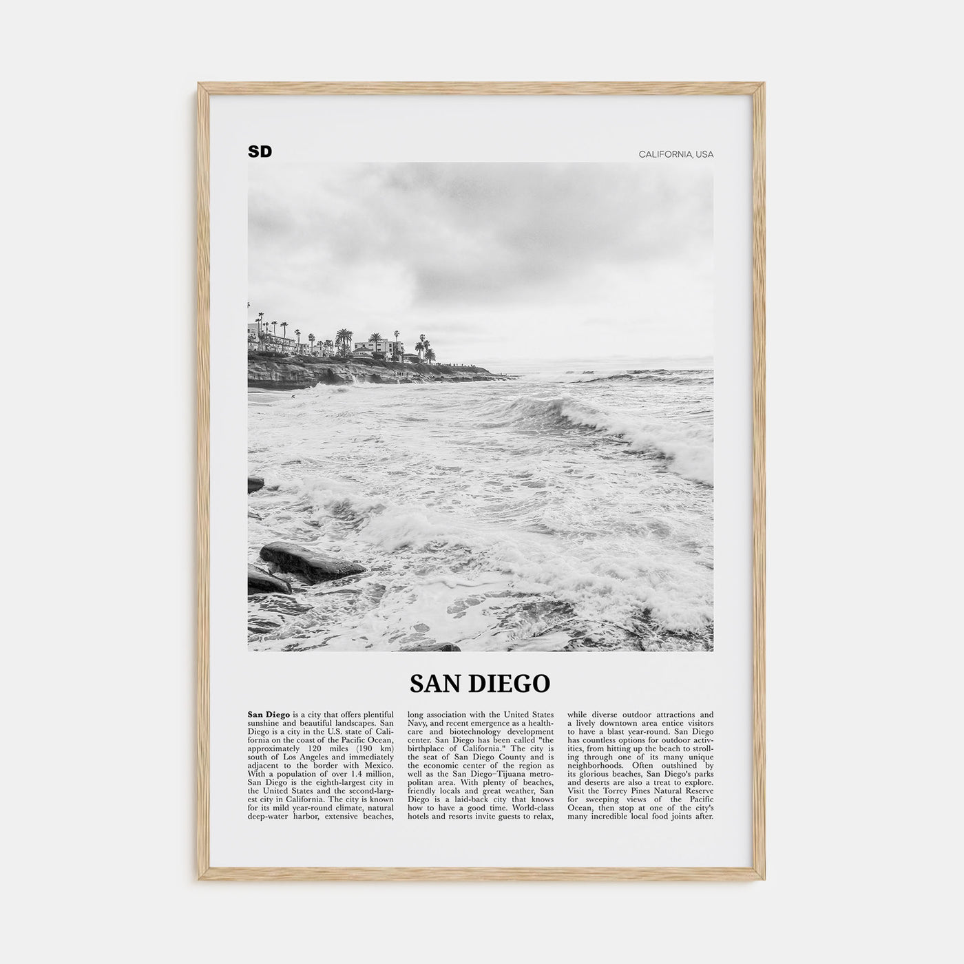 San Diego Travel B&W No 4 Poster