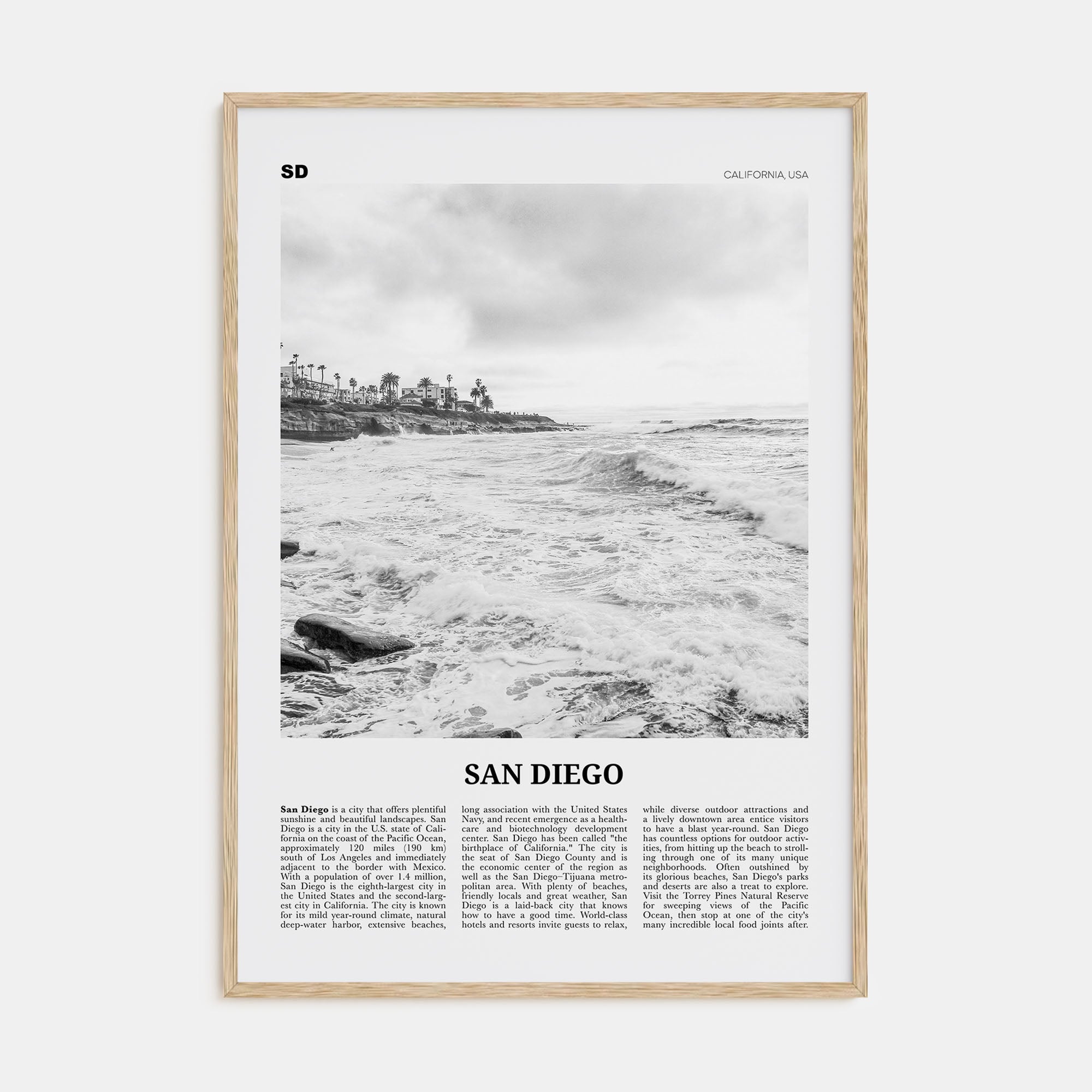 San Diego Travel B&W No 4 Poster