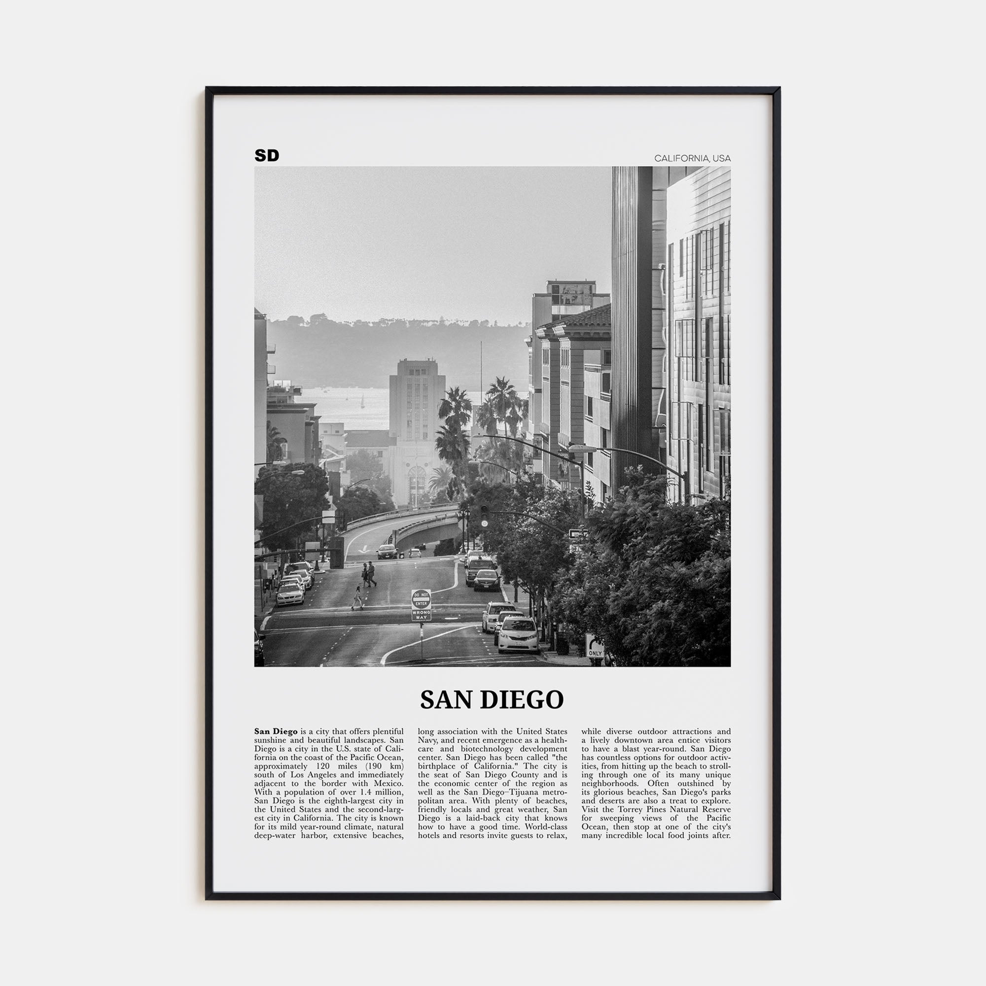 San Diego Travel B&W No 5 Poster