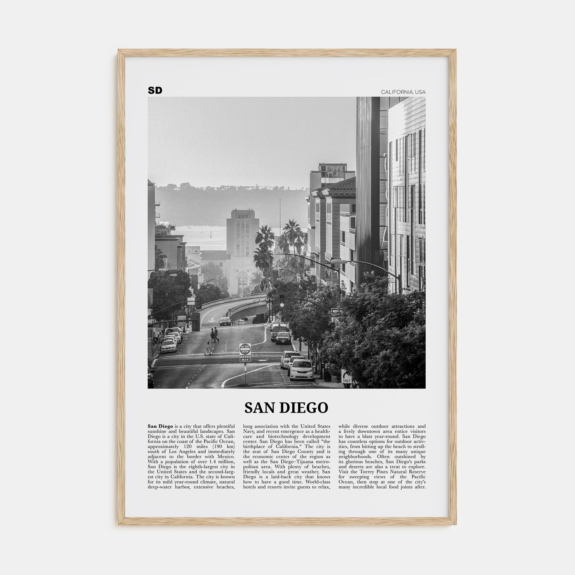 San Diego Travel B&W No 5 Poster