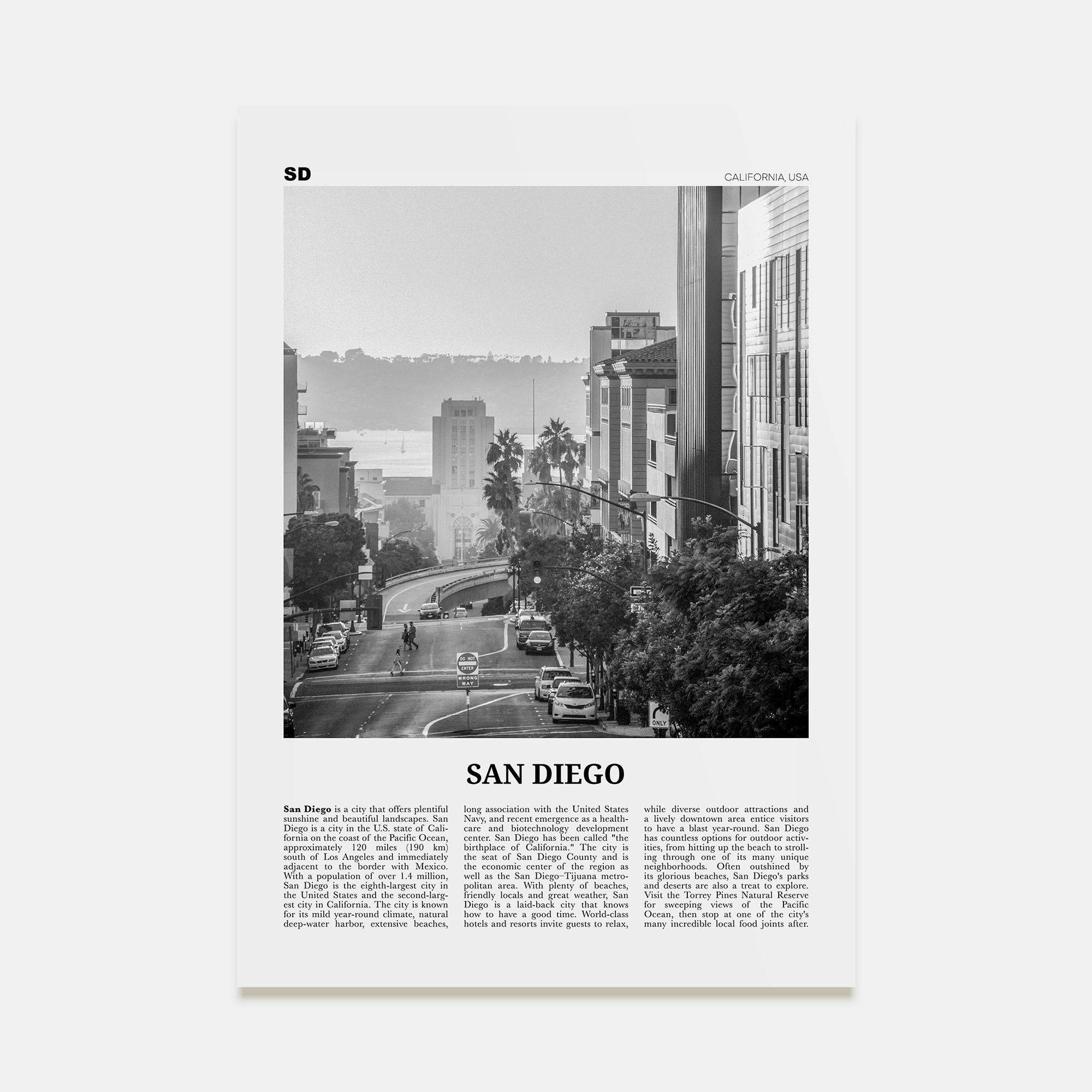 San Diego Travel B&W No 5 Poster