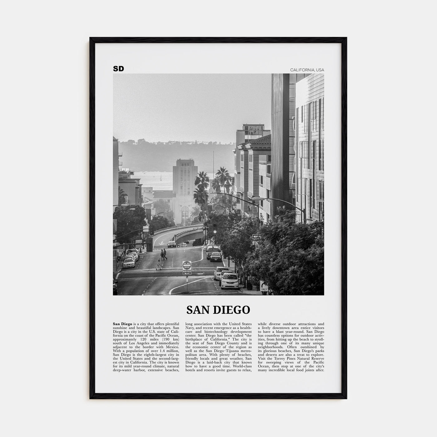 San Diego Travel B&W No 5 Poster
