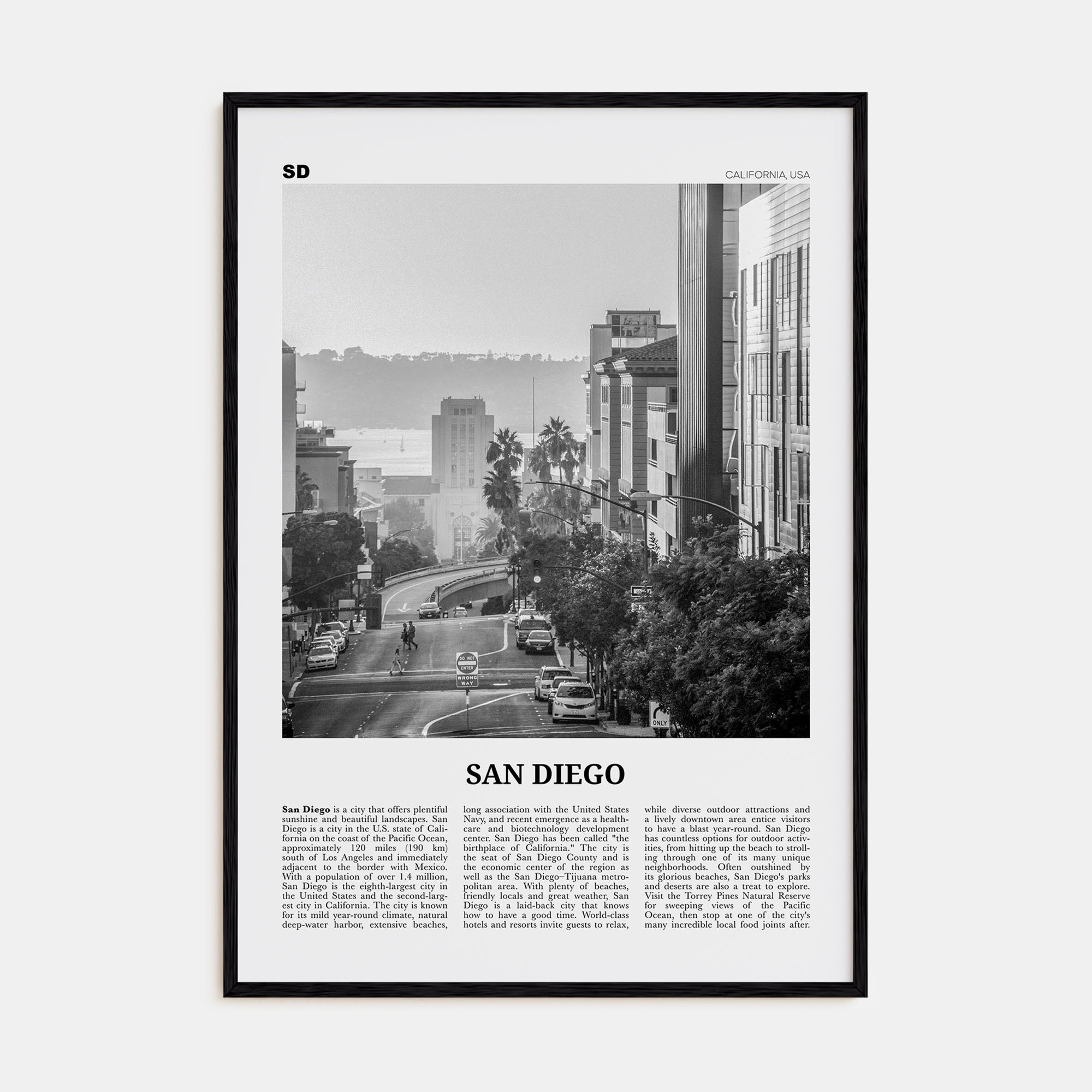 San Diego Travel B&W No 5 Poster