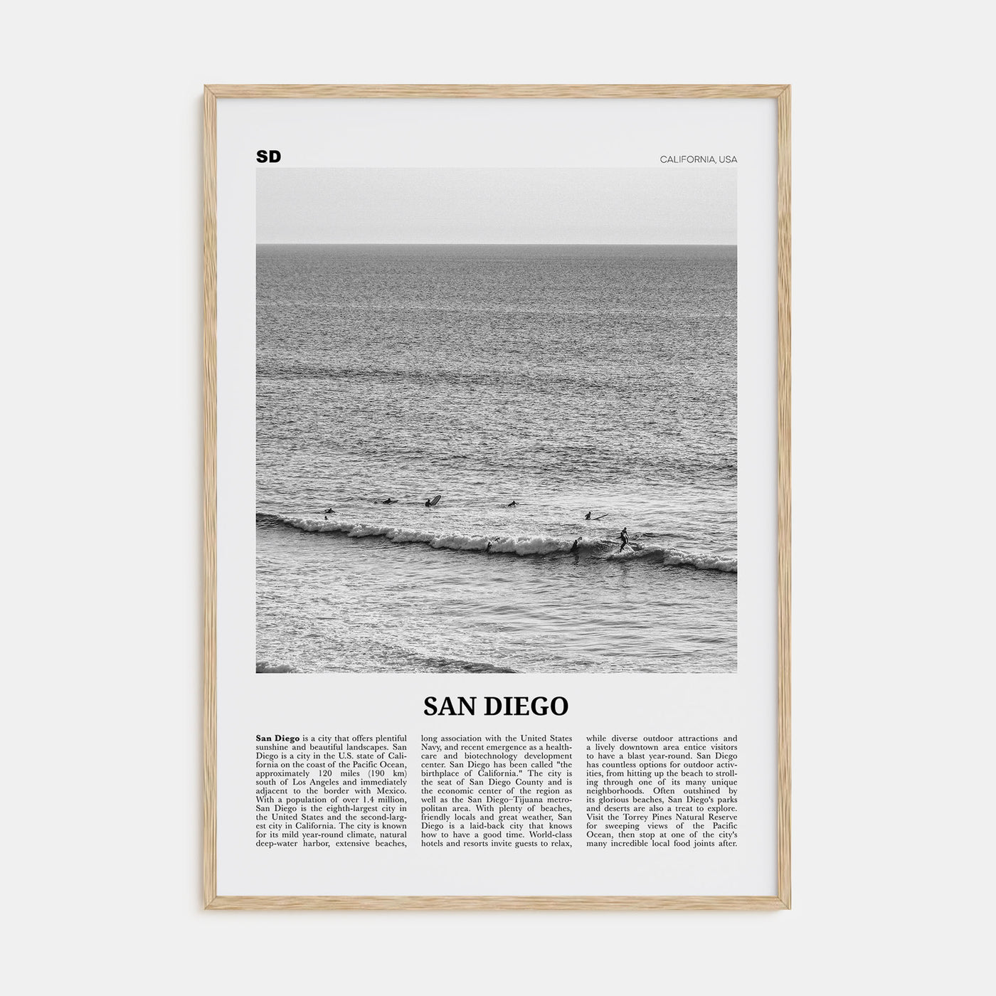 San Diego Travel B&W No 6 Poster