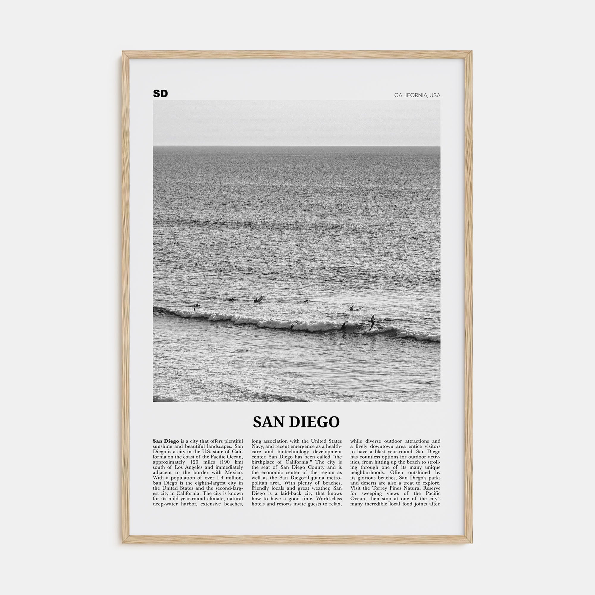 San Diego Travel B&W No 6 Poster