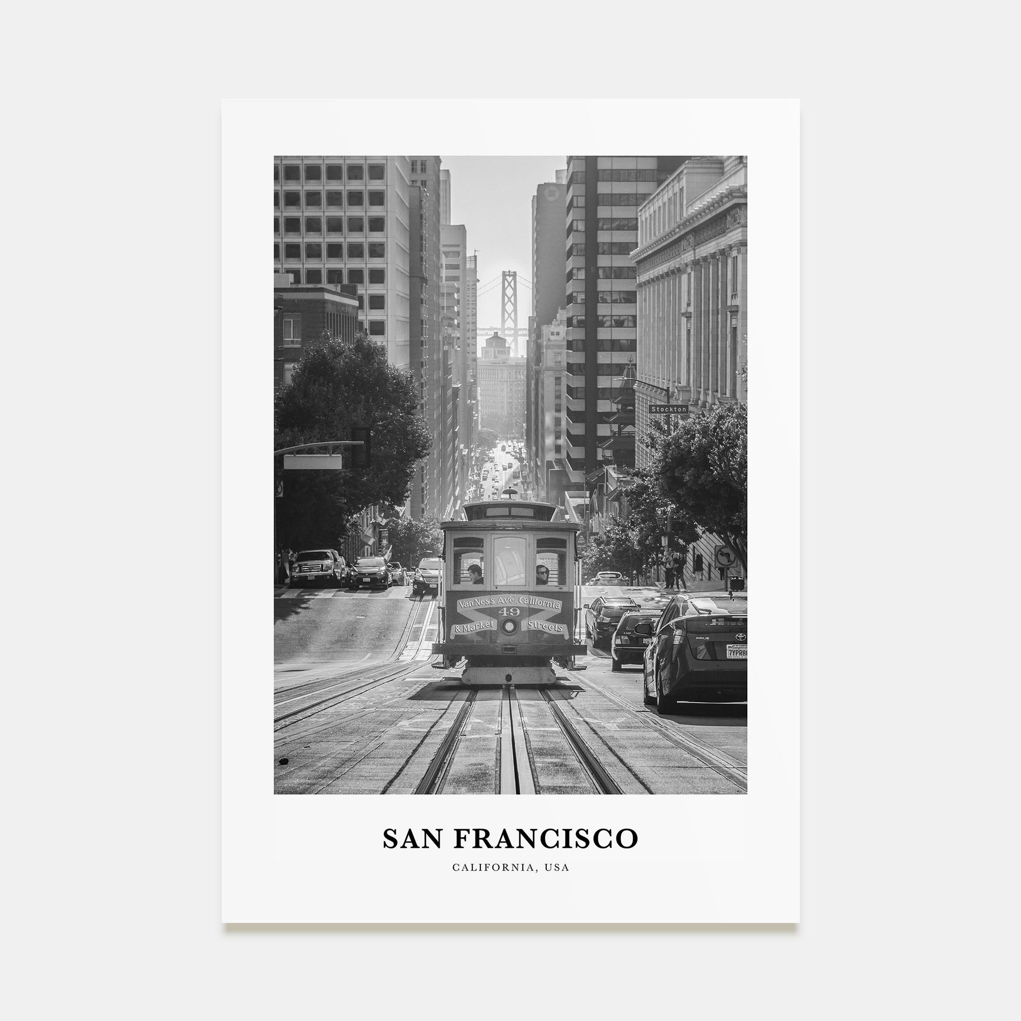 San Francisco Portrait B&W No 4 Poster