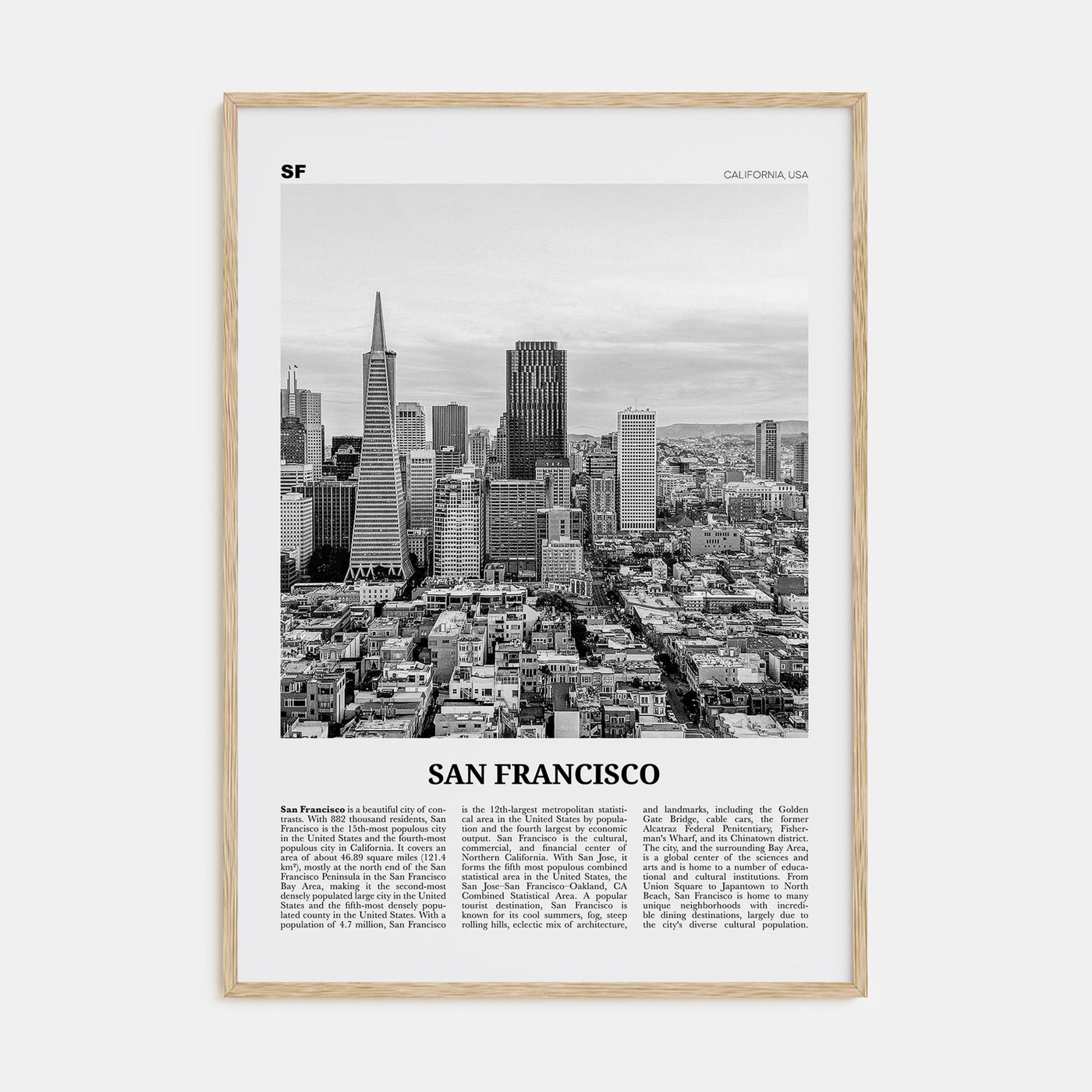 San Francisco Travel B&W No 3 Poster