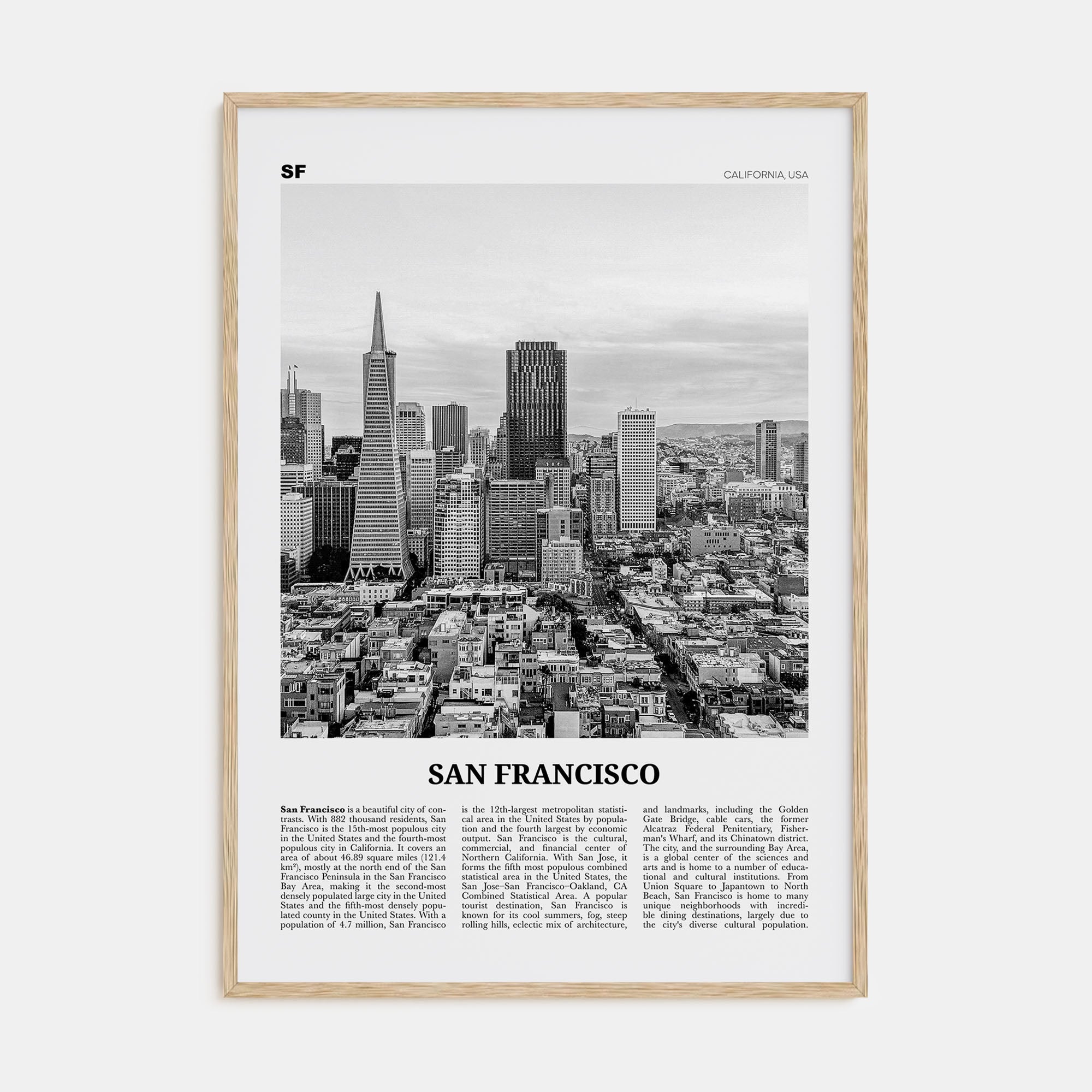San Francisco Travel B&W No 3 Poster