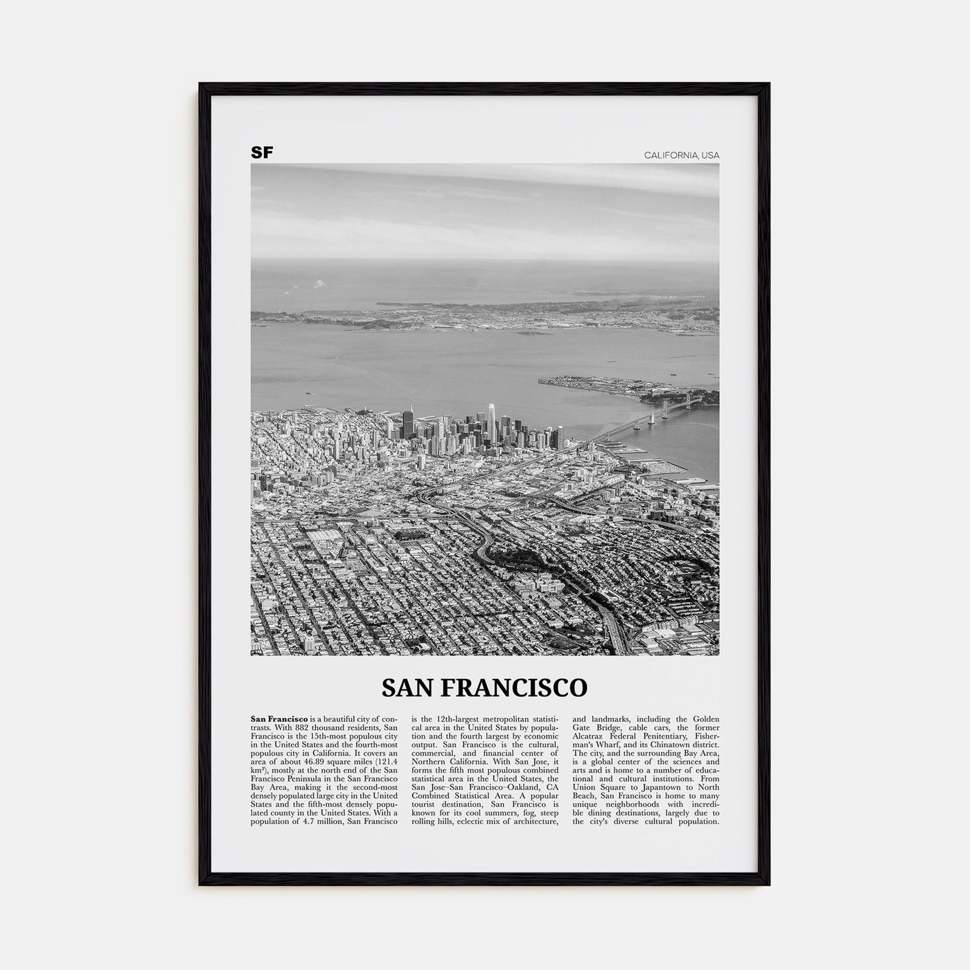 San Francisco Travel B&W No 4 Poster