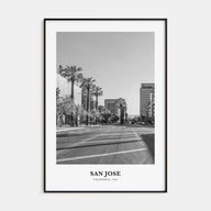 San Jose, California Portrait B&W No 1 Poster