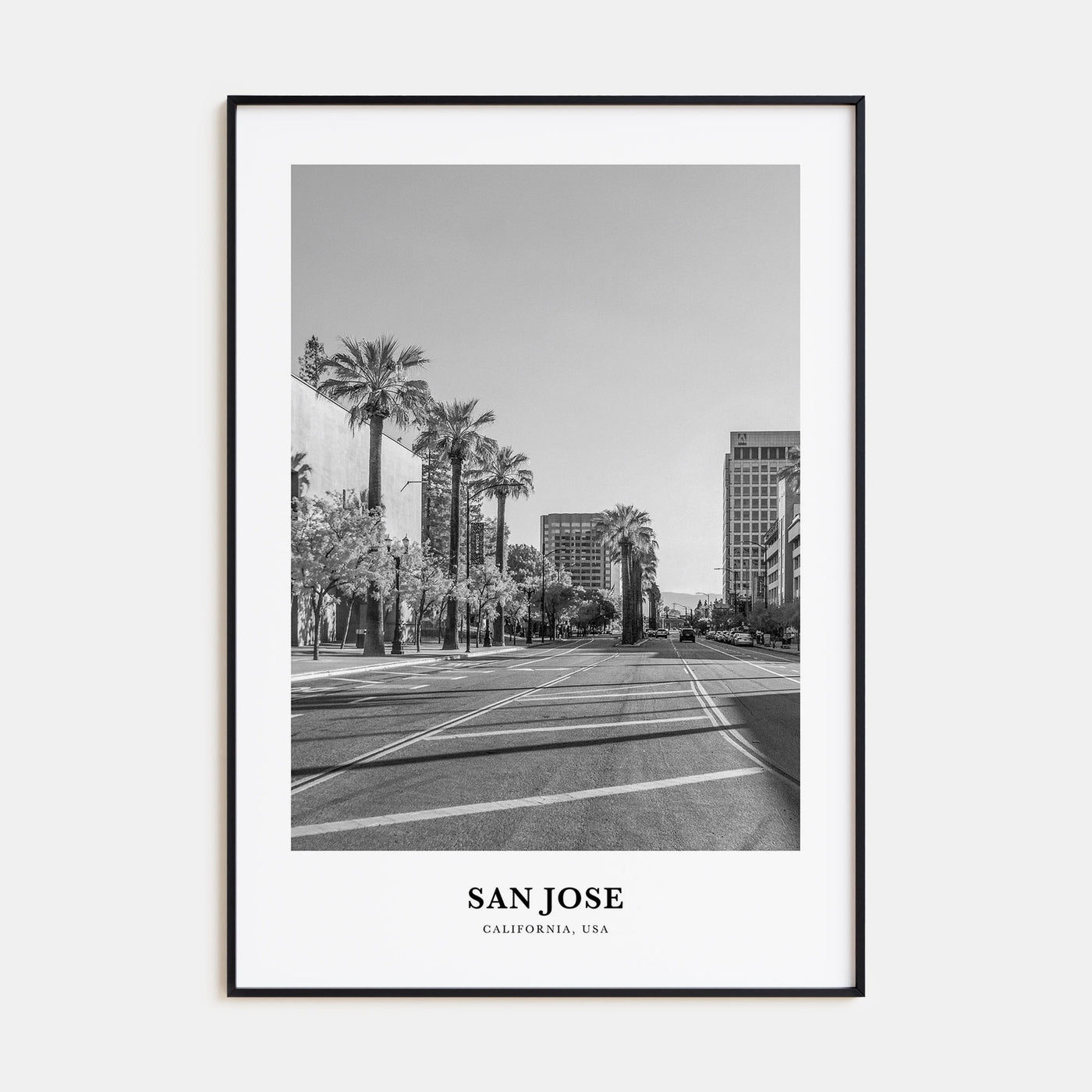 San Jose, California Portrait B&W No 1 Poster