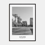 San Jose, California Portrait B&W No 1 Poster