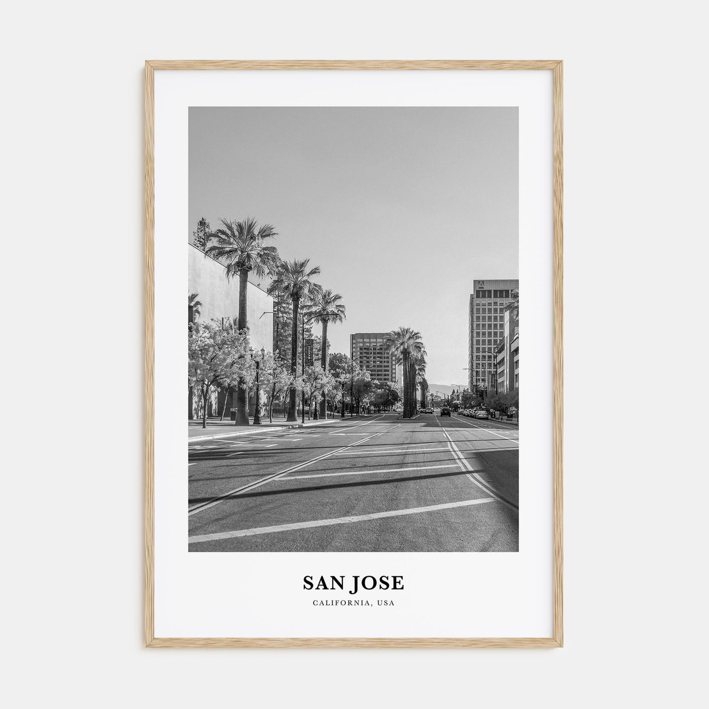 San Jose, California Portrait B&W No 1 Poster